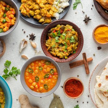 top-view-bowls-with-indian-food